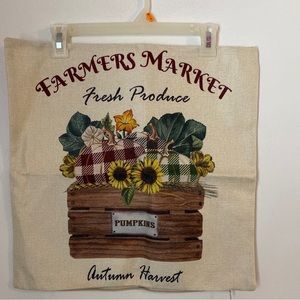 Farmers market flower basket pillow cover- Autumn decor- Fall decor pillows.